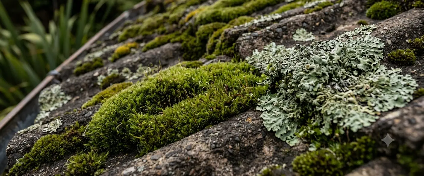 Moss and lichen on a roof — moss and lichen treatment in Motueka and Tasman